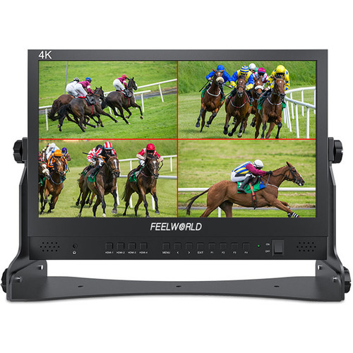 FeelWorld ATEM 15.6 Inch Live Streaming Broadcast Monitor with 4 HDMI Input, Output