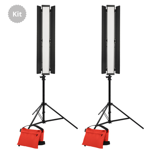 Genaray Key and Fill Lighting 36″ Soft Strip 2-Light Standard Kit with Light Stands