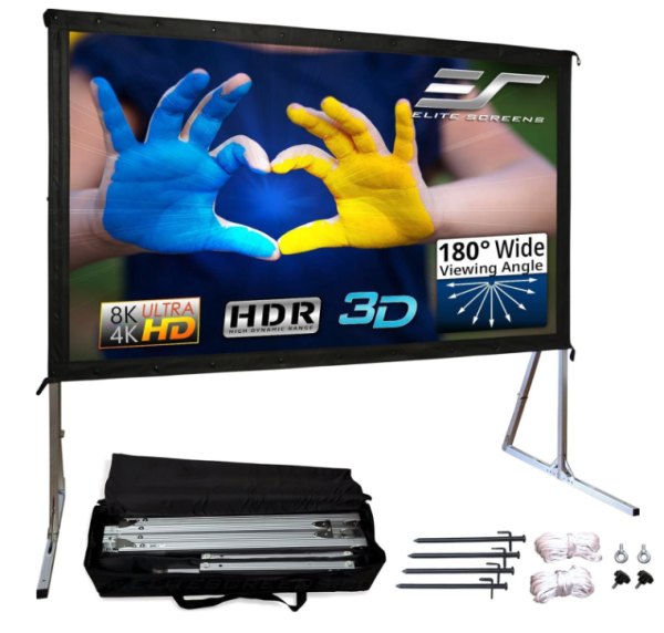 Elite Screens 120-INCH Projector Screen|Outdoor Indoor